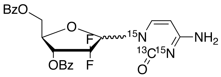 2â€™-Deoxy-3â€™,5-di-O-benzoyl-2,2-difluorocytidine-13C,15N2 - Chemical structure and product image