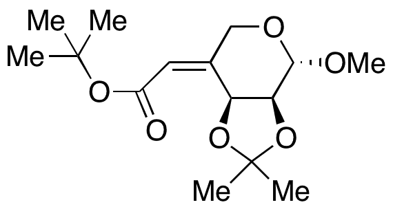 (4Z)-4-Deoxy-4-[2-(1,1-dimethylethoxy)-2-oxoethylidene]-2,3-O-(1-methylethylidene)-Î²-L-erythro-pentopyranoside Methyl Ether - Chemical structure and product image