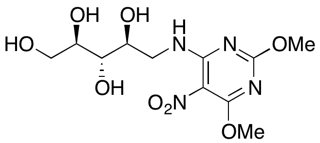 1-Deoxy-1-[(2,6-dimethoxy-5-nitro-4-pyrimidinyl)amino]-D-ribitol - Chemical structure and product image