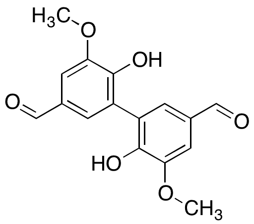 Dehydrodivanillin (~90%, contains up to 10% unknown inorganics) - Chemical structure and product image