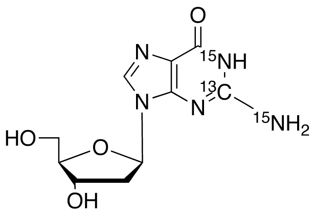 2-Deoxyguanosine-13C,15N2 - Chemical structure and product image