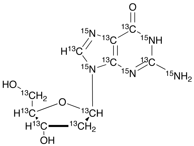 2-Deoxyguanosine-13C10,15N5 - Chemical structure and product image
