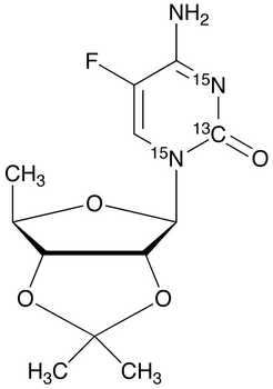 5-Deoxy-2,3-O-isopropylidene-5-fluorocytidine-13C,15N2 - Chemical structure and product image
