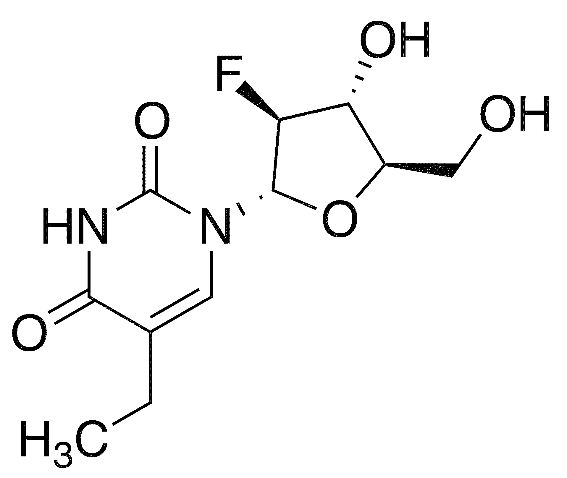 1-(2-Deoxy-2-fluoro-beta-d-arabinofuranosyl)-5-ethyluracil - Chemical structure and product image