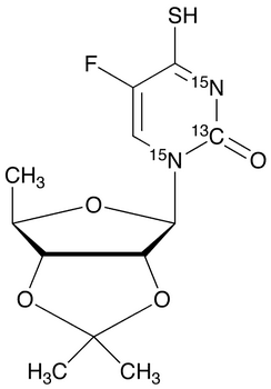 5-Deoxy-2,3-O-isopropylidene-4-thio-5-fluorocytidine-13C,15N2 - Chemical structure and product image