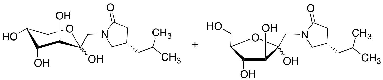 1-Deoxy-1-[(4S)-4-(2-methylpropyl)-2-oxo-1-pyrrolidinyl]-D-fructose, Pyranose / Furanose Mixture and alpha/beta Mixture - Chemical structure and product image