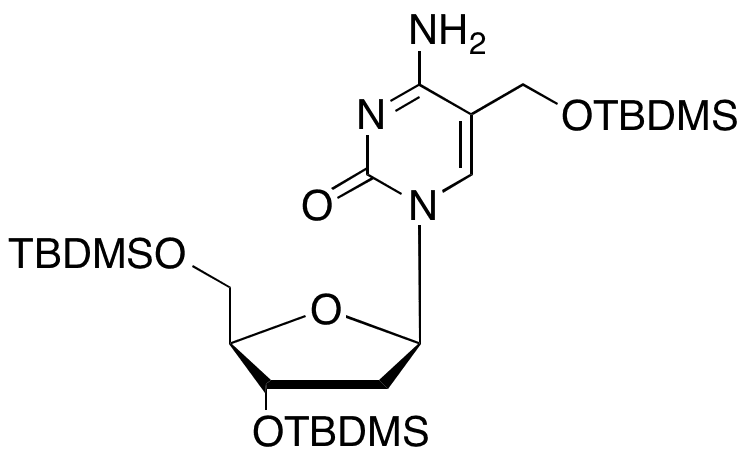 2-Deoxy-3,5-bis-O-[(1,1-dimethylethyl)dimethylsilyl]-5-[[[(1,1-dimethylethyl)dimethylsilyl]oxy]methyl]cytidine - Chemical structure and product image