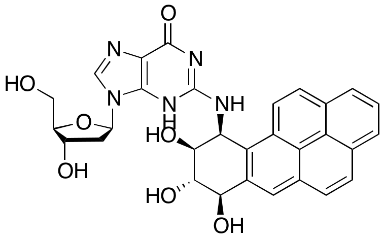 [7R-(7alpha,8beta,9alpha,10alpha)]-2-deoxy-N-(7,8,9,10-tetrahydro-7,8,9-trihydroxybenzo[a]pyren-10-yl)guanosine - Chemical structure and product image