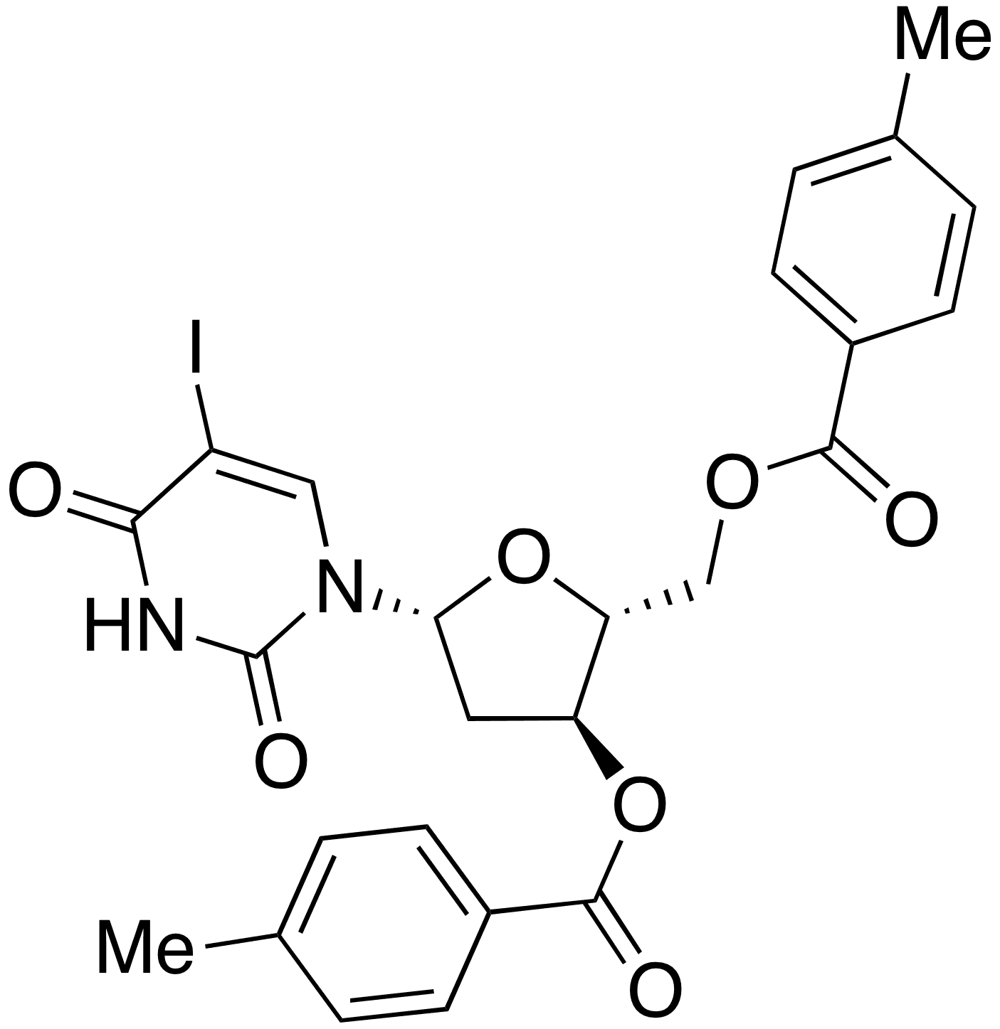 2-â€‹Deoxy-â€‹5-â€‹iodouridine 3,5-bis(4-Methylbenzoate) - Chemical structure and product image
