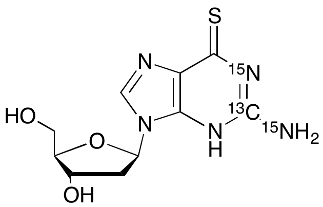 2-Deoxy-6-thio Guanosine-13C, 15N2 - Chemical structure and product image