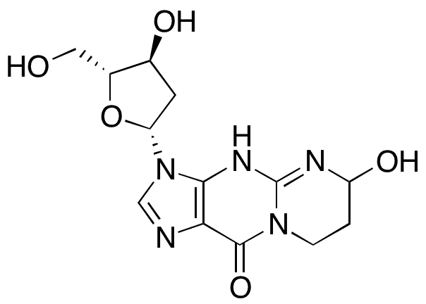 3-(2-Deoxy-beta-D-erythro-pentofuranosyl)-4,6,7,8-tetrahydro-6-hydroxypyrimido[1,2-a]purin-10(3H)-one - Chemical structure and product image