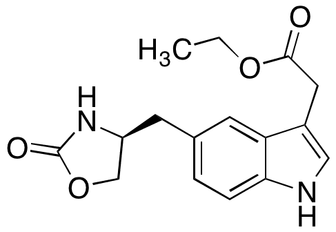 3-Des[2-(Dimethylamino)ethyl] Zolmitriptan 3-Acetic Acid Ethyl Ester - Chemical structure and product image