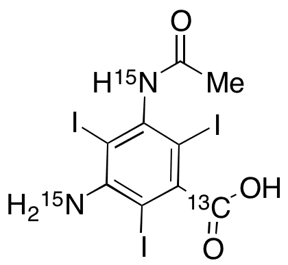 N-Desacetyl Amido Amidotrizoic Acid-13C,15N2 - Chemical structure and product image