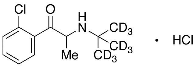 3-Deschloro-2-chloro Bupropion-d9 Hydrochloride - Chemical structure and product image