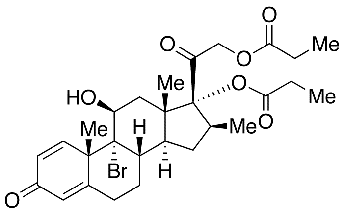 9-Deschloro-9-bromo Beclomethasone Dipropionate - Chemical structure and product image