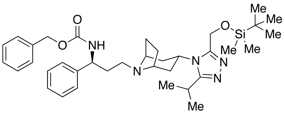 N-Des-(4,4-difluorocyclohexanecarboxy)-N-carbobenzyloxy-3-tert-butyldimethylsilyloxymethyl Maraviroc - Chemical structure and product image