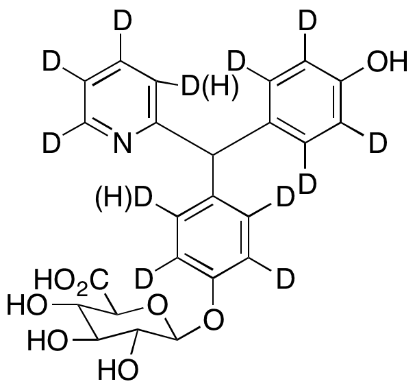 Desacetyl Bisacodyl betta-D-Glucuronide Labeled(Maybe d12, d11, or d10) - Chemical structure and product image