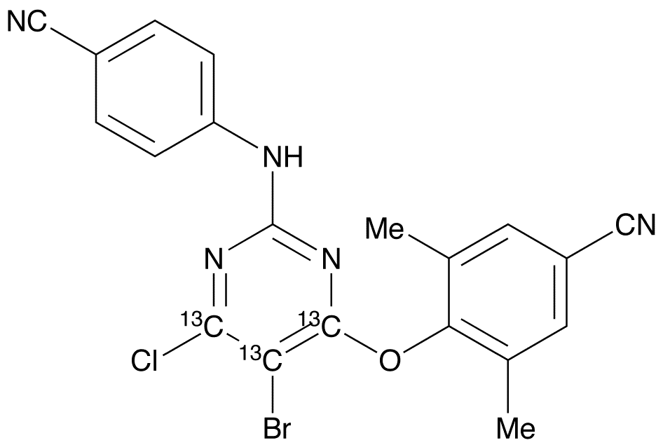 6-Desamino 6-Chloro Etravirine-13C3 - Chemical structure and product image