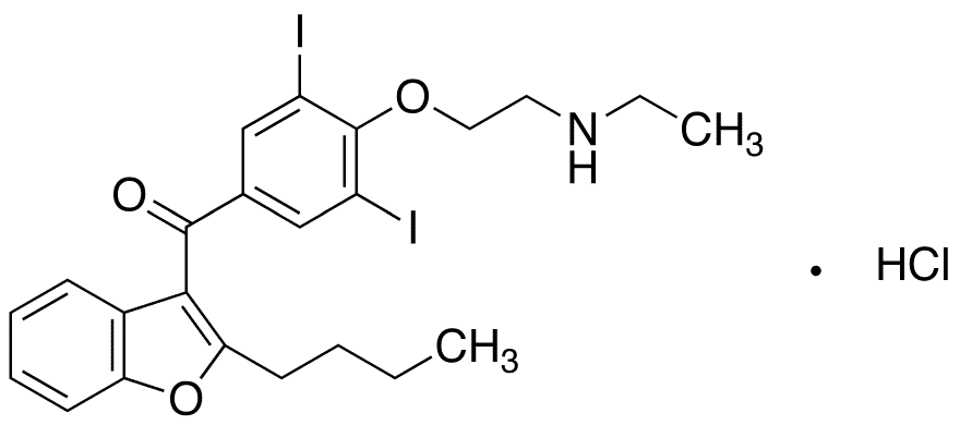 Desethyl Amiodarone Hydrochloride - Chemical structure and product image