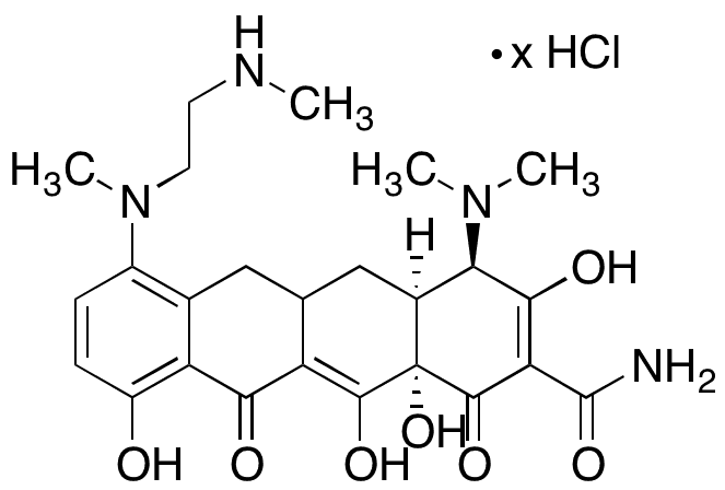7-Desdimethylamino-7-((2-(methylamino)ethyl)(methyl))amino)-minocycline Hydrochloride - Chemical structure and product image