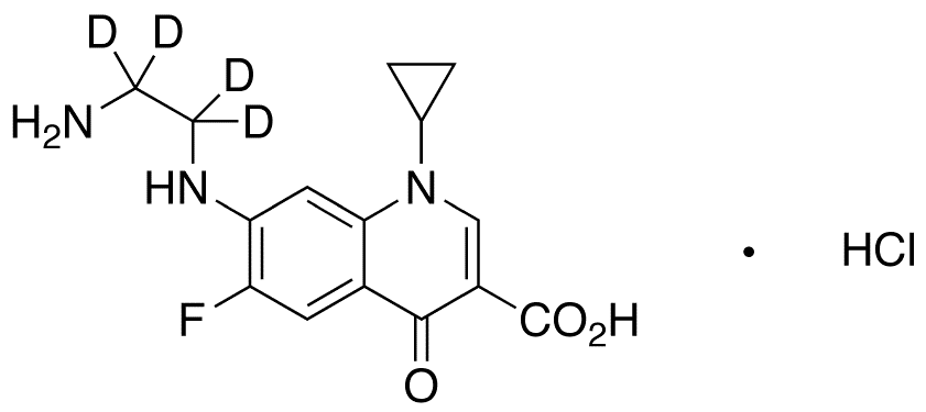 Desethylene Ciprofloxacin-d4, Hydrochloride - Chemical structure and product image
