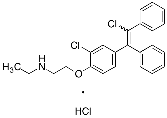 N-Desethyl 2-Chloro Clomiphene (cis-trans Mixture) Hydrochloride - Chemical structure and product image