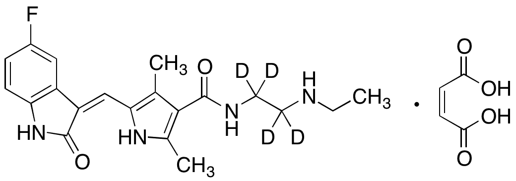 N-Desethyl Sunitinib-d4 Maleate - Chemical structure and product image