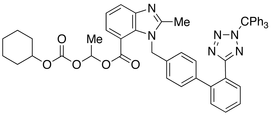 2-Desethoxy-2-methyl N-Trityl Candesartan Cilexetil - Chemical structure and product image