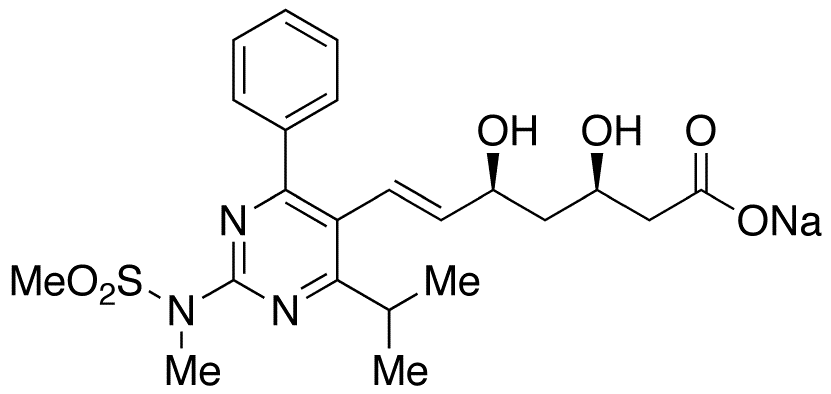 Desfluoro Rosuvastatin Sodium Salt - Chemical structure and product image