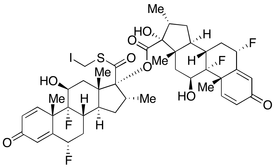 22-Desfluoro-22-iodofluticasone Dimer Impurity - Chemical structure and product image