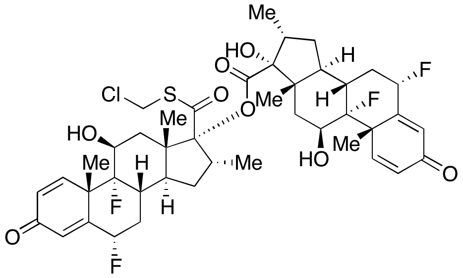 22-Desfluoro-22-chlorofluticasone Dimer Impurity - Chemical structure and product image