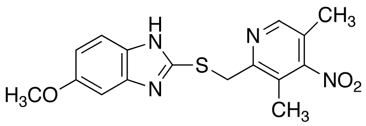 4-Desmethoxy-4-nitro Omeprazole Sulfide - Chemical structure and product image