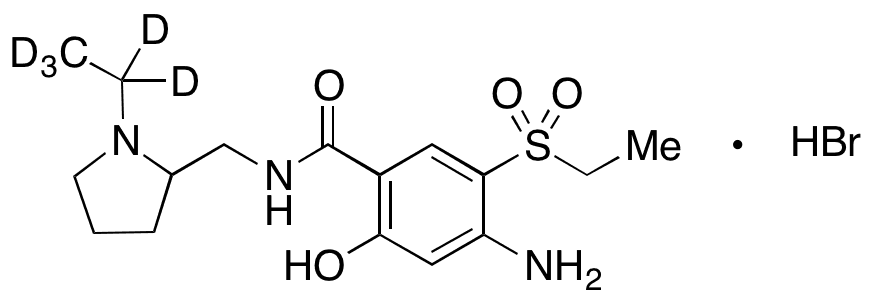 Desmethyl Amisulpride-d5 Hydrobromide - Chemical structure and product image