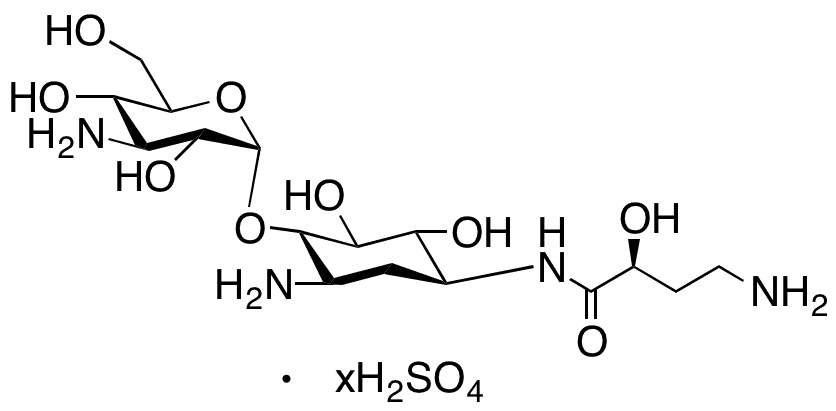 6-O-Des(6-Amino-Î±-D-gluocopyranosyl) 3-HABA Kanamycin A Sulfate - Chemical structure and product image