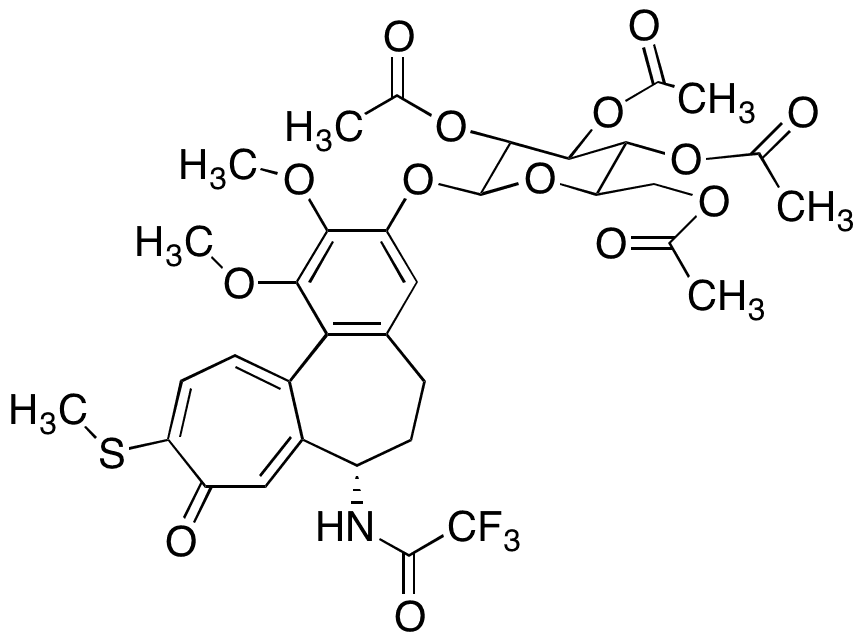 N-Desacetyl-2,3,4-tri-O-acetyl Thiocolchicoside-N-2,2,2-trifluoroacetaldehyde - Chemical structure and product image