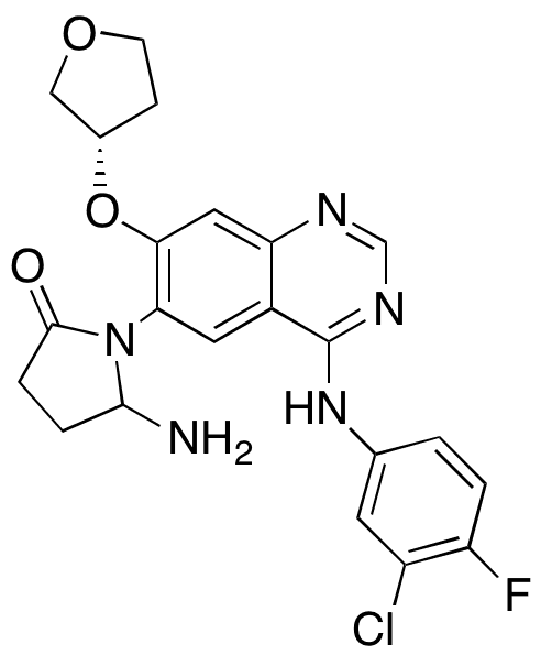 Des-(4-dimethylamino-2-en-1-oxo)butylamino 6-(5-Amino-pyrrolidin-2-on-1-yl) Afatinib - Chemical structure and product image