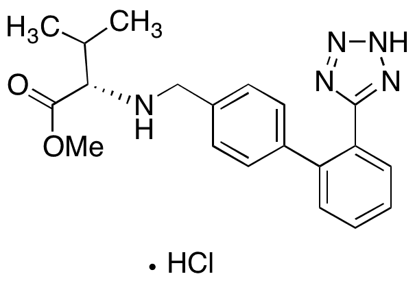 Des(oxopentyl) Valsartan Methyl Ester Hydrochloride - Chemical structure and product image