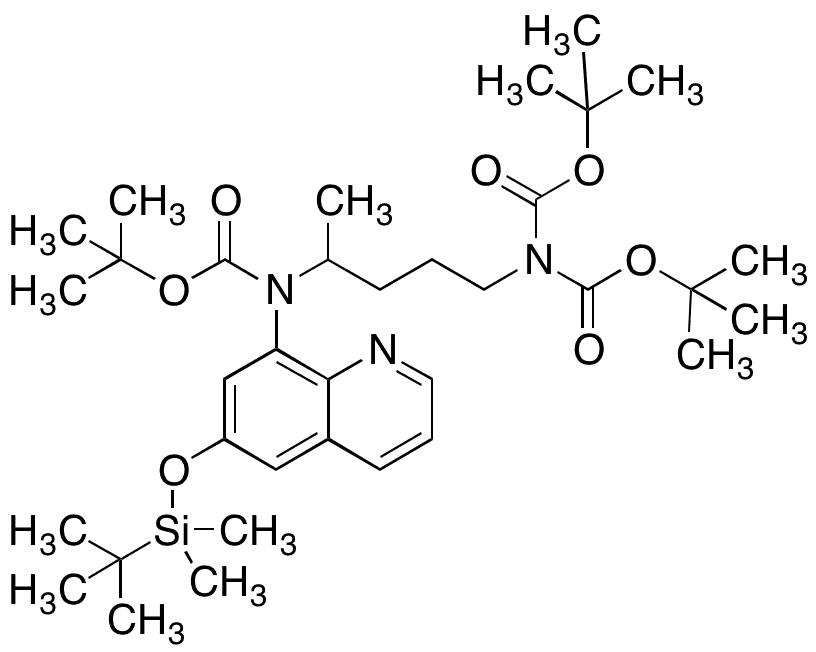 O-Desmethyl O-TBDMS N,N,N-Triboc Primaquine - Chemical structure and product image