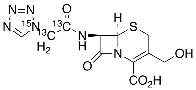 Des[(5-methyl-1,3,4-thiadiazol-2-yl)thio] Cefazolin-3-methanol-13C2,15N - Chemical structure and product image