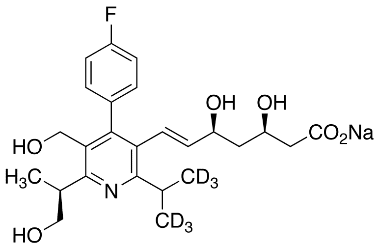 Desmethyl Hydroxy Cerivastatin-d6 Sodium Salt - Chemical structure and product image