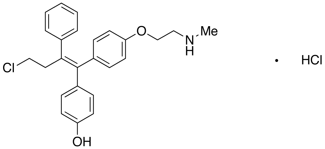 N-Desmethyl 4-Hydroxy Toremifene Hydrochloride - Chemical structure and product image