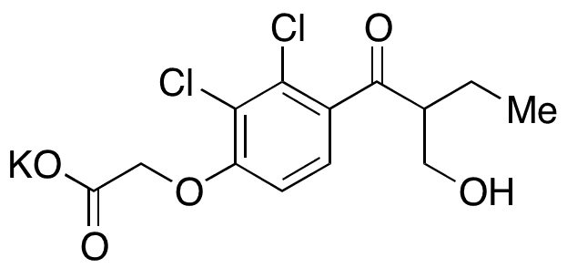 2-Desmethylene-2-hydroxymethyl Ethacrynic Acid Potassium Salt - Chemical structure and product image