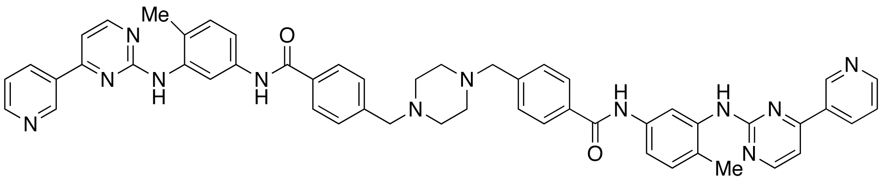 Des(methylpiperazinyl-N-methyl) Imatinib Dimer Impurity - Chemical structure and product image