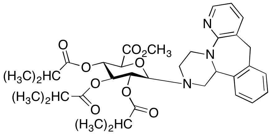 Desmethyl Mirtazapine N-(Methyl 2,3,4-Tri-O-isobutyryl-D-glucopyranuronate) - Chemical structure and product image