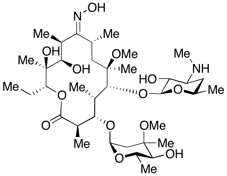 N-Desmethyl-6-O-methylerythromycin (9E)-Oxime - Chemical structure and product image