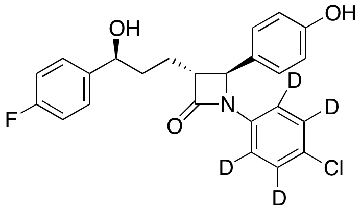 N-Des(4-Fluorophenyl)-N-(3-chlorophenyl)-ezetimibe-d4 - Chemical structure and product image