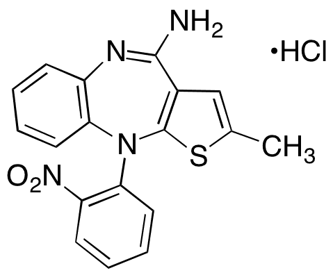 4-Des(4-methyl-1-piperazinyl)-4-amino-10-(2-nitrophenyl) Olanzapine Hydrochloride - Chemical structure and product image
