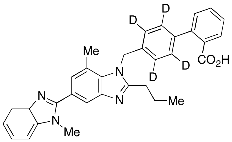 4-[(1,7-Dimethyl-2-propyl[2,5-bi-1H-benzimidazol]-1-yl)methyl][1,1-biphenyl]-2-carboxylic Acid-d4 - Chemical structure and product image