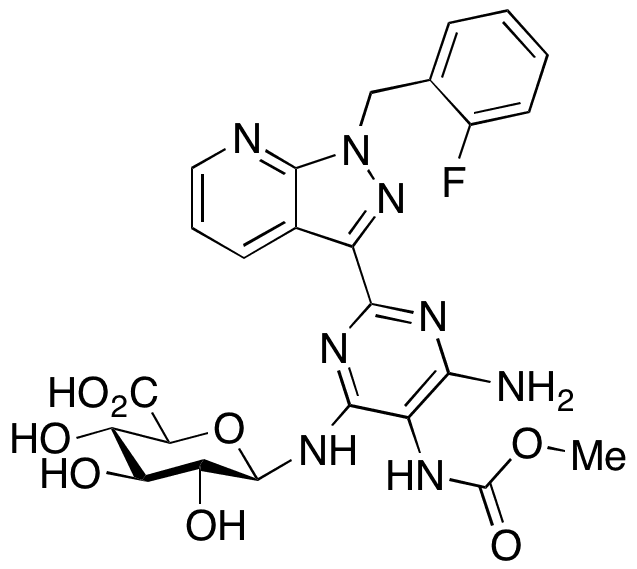 N-Desmethylriociguat N-Glucuronide - Chemical structure and product image