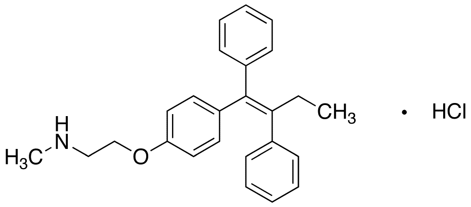N-Desmethyl Tamoxifen Hydrochloride - Chemical structure and product image